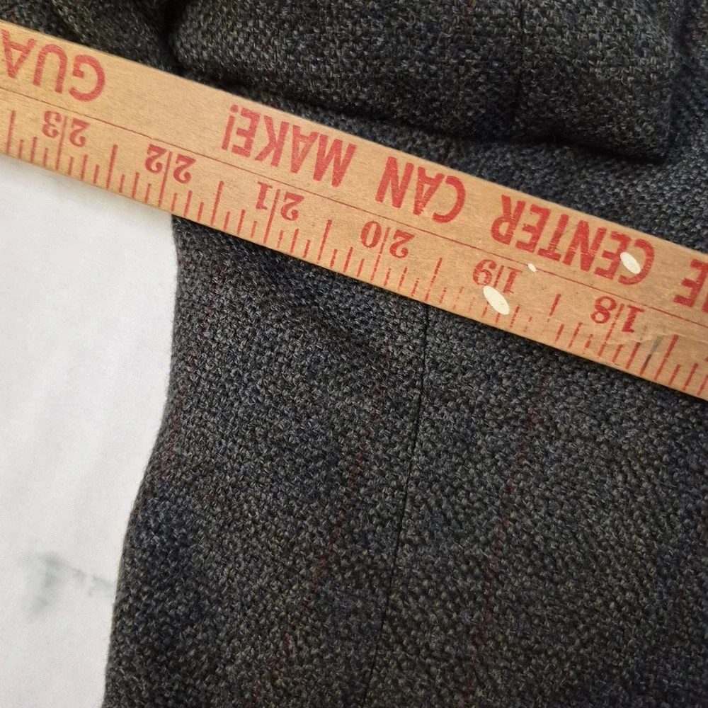 Tommy‎ Hilfiger Blazer Mens 43R Gray Wool 3-Button Windowpane Plaid Sport Coat